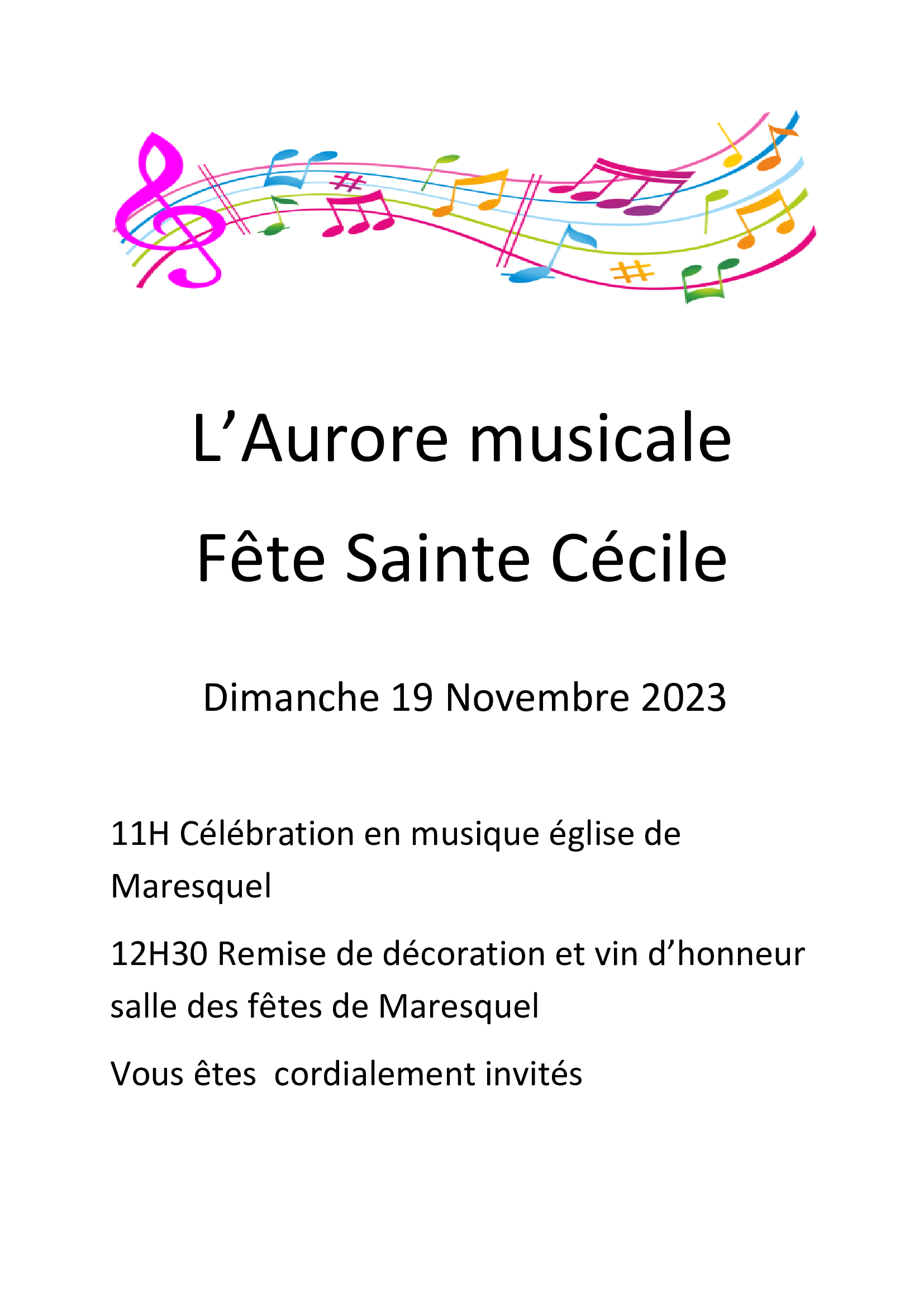 Concert de l'Aurore Musicale à l'occasion de la Sainte Cécile