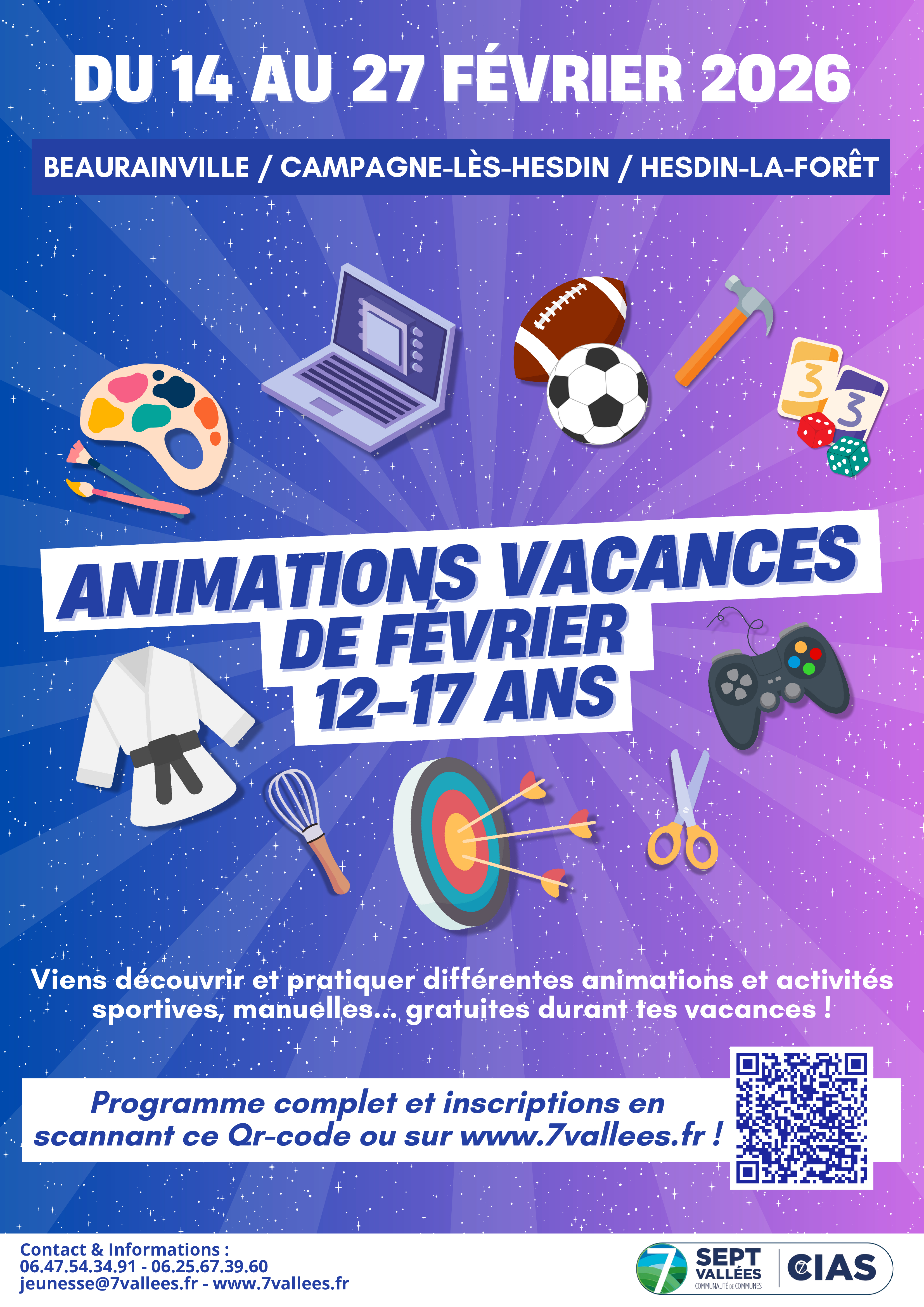 Animations jeunes vacances de fevrier 2026